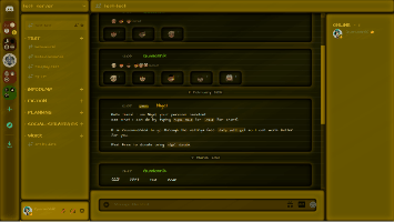 a screenshot of the Gold Hold skin applied in-browser to Discord website