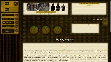 a screenshot of the top part of the Steampunk Pirate website skin with the light switch turned on